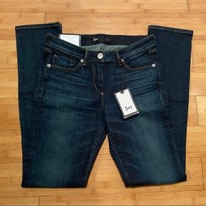 NWOT 3x1 W2 mid-rise straight skinny jeans, size 25